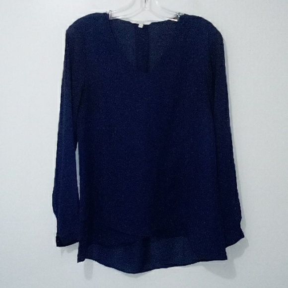 Alfred Sung blue long sleeve blouse - Picture 1 of 4